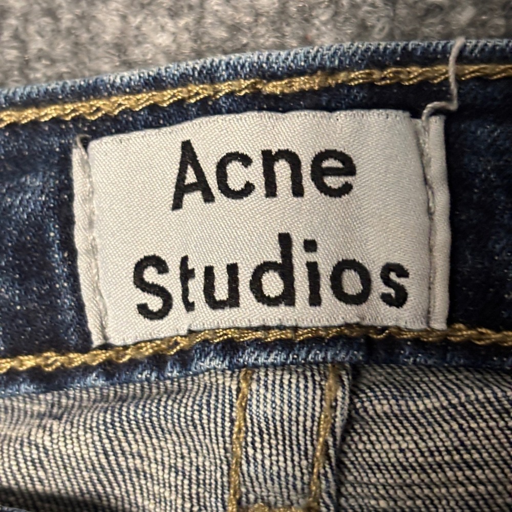 Acne Studios Tram Lt  Women's  size 24 distressed  Slim Jeans Dark Wash Blue - Picture 4 of 16
